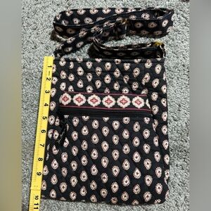 Vera Bradley Classic Black Red Paisley Cross Body Messenger Bag